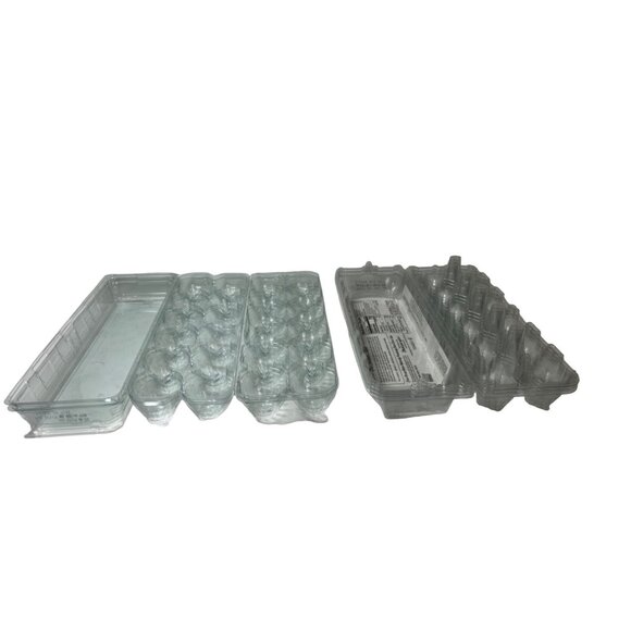 Lot of 5 Plastic, Empty Reusable Egg Cartons Tri-Fold Containers for One Dozen - Picture 4 of 4